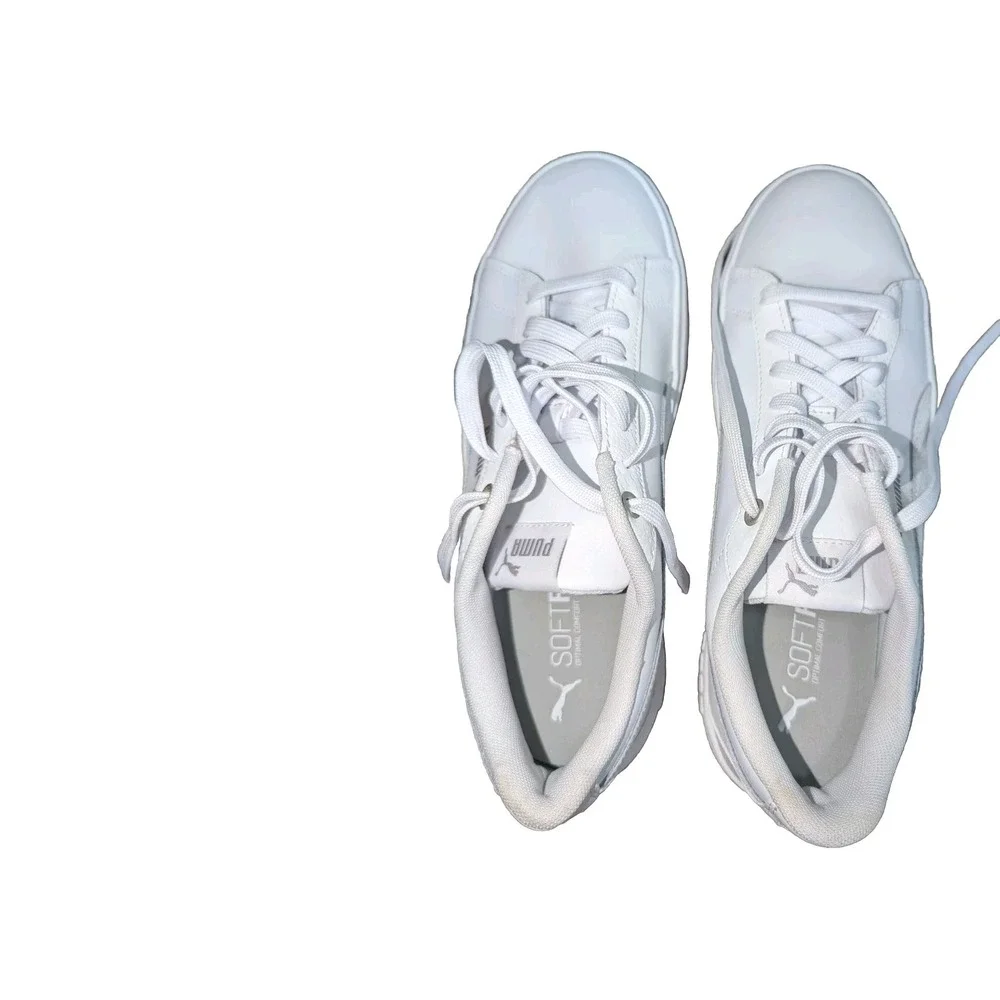 Size 11W - PUMA Smash Platform V2 Triple White W, Please Read Description.